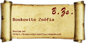 Boskovits Zsófia névjegykártya